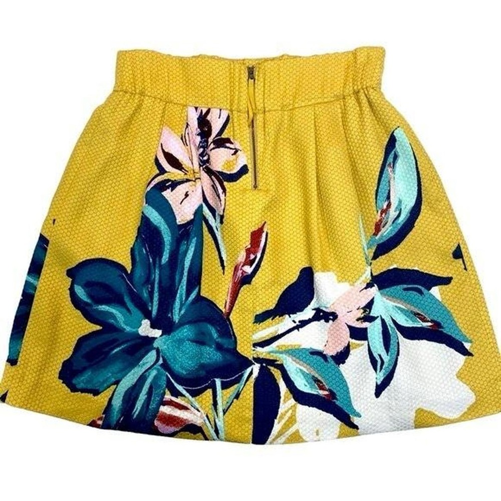 Anthropologie Maeve Women’s Floral Mini Skirt Size 8 Yellow Pink Blue